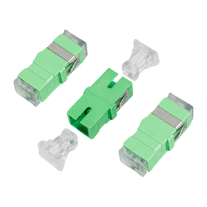 Green SC/APC Simplex Adapter with Transparent Cap