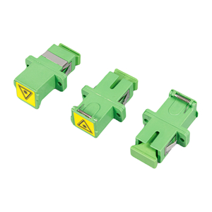 Green SC/APC Simplex Adapter, No Flange, Up-Opening Auto-Shutter