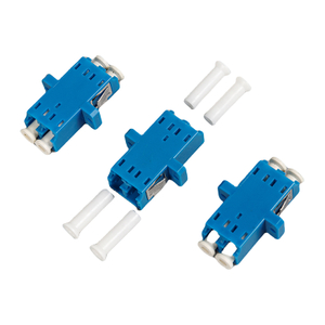 LC/UPC Duplex Fiber Optic Adapter with Flange Deep Blue