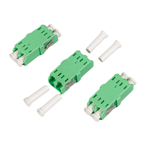 Green LC/APC Duplex Fiber Adapter (No Flange)