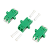 Green LC/APC Duplex Fiber Optic Adapter with Flange