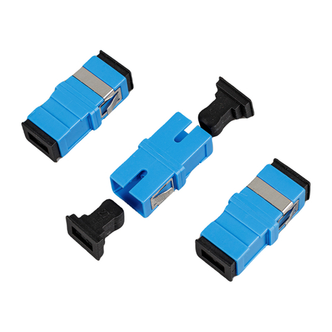 Blue SC/UPC Simplex Fiber Optic Adapter, No Flange