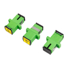 Green SC/APC Simplex Adapter, No Flange, with Black Up-Opening Auto-Shutter