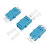 Blue LC/UPC Duplex Fiber Optic Adapter, No Flange