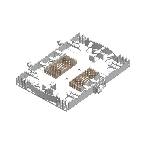 FST-2M-024 Modular Fiber Optic Management Tray, Dual-Slot, Hinged